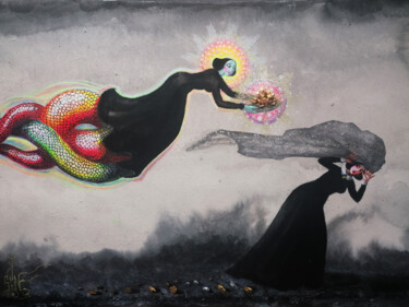 Картина под названием "Ужжалка дарует Золо…" - Serge Sunne, Подлинное произведение искусства, Акрил