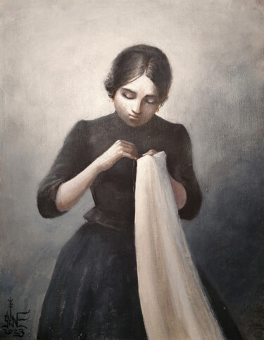 Картина под названием "seamstress. inspire…" - Serge Sunne, Подлинное произведение искусства, Акрил