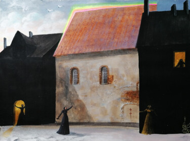 Malerei mit dem Titel "Weisstein Riga" von Serge Sunne, Original-Kunstwerk, Acryl