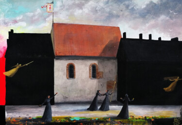 Malerei mit dem Titel "Weisstein Riga II" von Serge Sunne, Original-Kunstwerk, Acryl