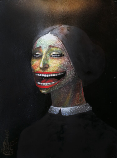 Painting titled "Madame La Rougu Nim…" by Serge Sunne, Original Artwork, Acrylic