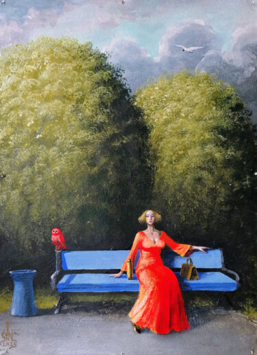 Pittura intitolato "in the park" da Serge Sunne, Opera d'arte originale, Acrilico