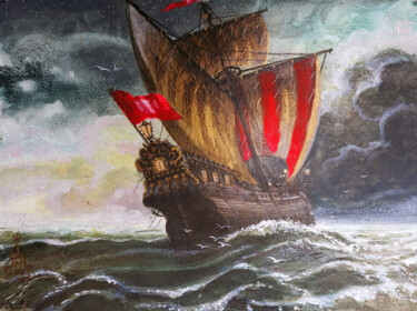 Painting titled "Sailing the Hansa" by Serge Sunne, Original Artwork, Acrylic