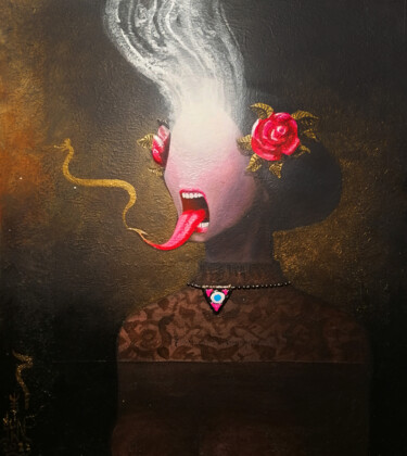 Картина под названием "Sharp Tongue of Fla…" - Serge Sunne, Подлинное произведение искусства, Акрил