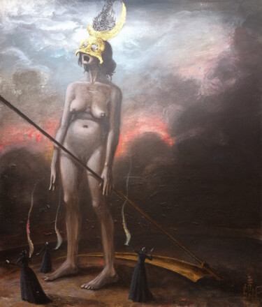 Schilderij getiteld "Saturn's mortal fat…" door Serge Sunne, Origineel Kunstwerk, Acryl