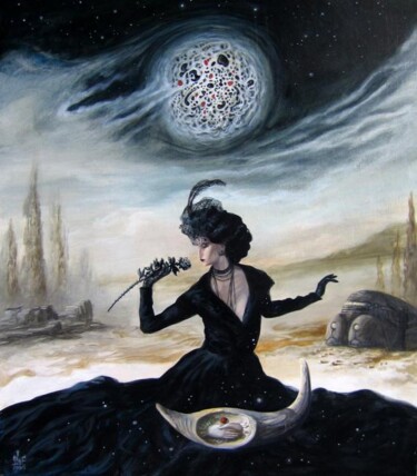 Peinture intitulée "neutron star or see…" par Serge Sunne, Œuvre d'art originale