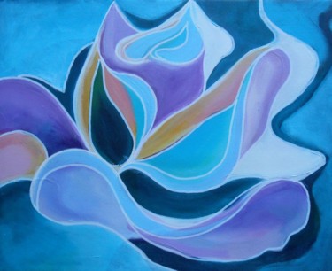 Peinture intitulée "Rose Bleue" par Serge Thiery, Œuvre d'art originale, Acrylique