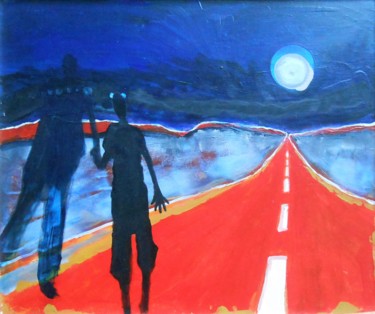 Peinture intitulée "Partir" par Serge Thiery, Œuvre d'art originale, Acrylique