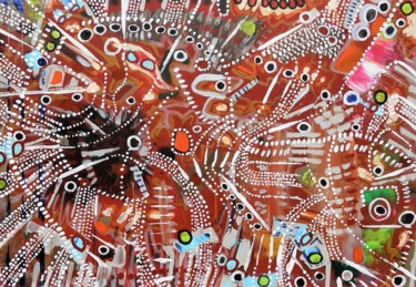 Peinture intitulée "IGN Aborigéne" par Serge Thiery, Œuvre d'art originale, Acrylique