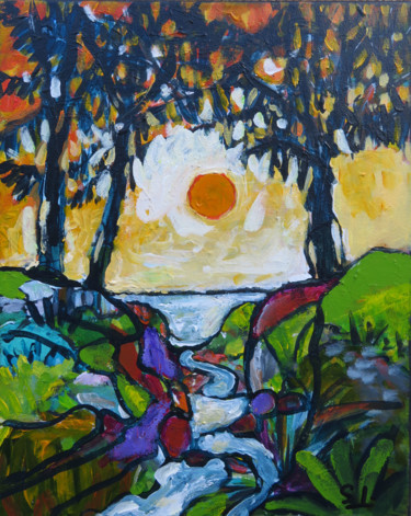 Peinture intitulée "Estuaire" par Serge Thiery, Œuvre d'art originale, Acrylique