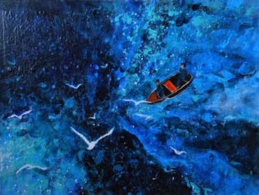 Peinture intitulée "Pleine Mer" par Serge Thiery, Œuvre d'art originale, Acrylique