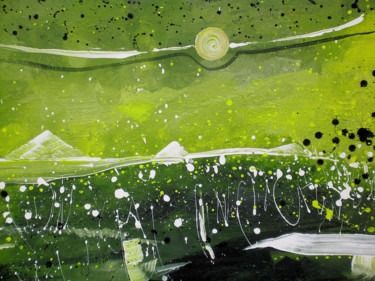 Peinture intitulée "Soleil Vert" par Serge Thiery, Œuvre d'art originale, Acrylique