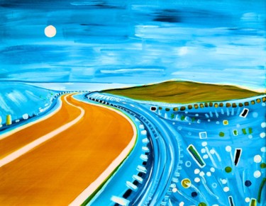 Pintura titulada "Orange Road" por Serge Thiery, Obra de arte original, Acrílico