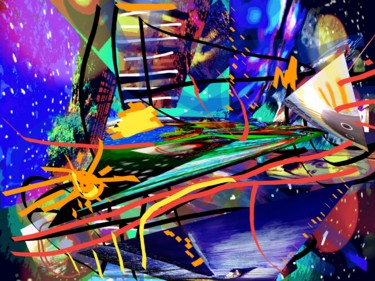 Digital Arts titled "La Tête à L'Envers" by Serge Thiery, Original Artwork, Digital Painting