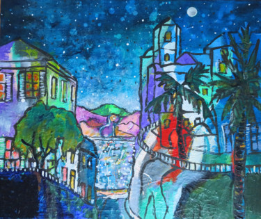 Peinture intitulée "Gibraltar" par Serge Thiery, Œuvre d'art originale, Acrylique