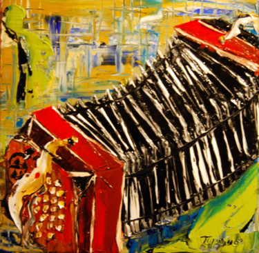 Pintura titulada "bandoneon-argentin" por Serge Tujague, Obra de arte original, Oleo