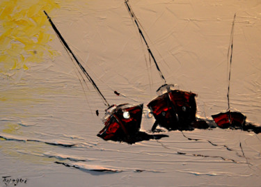 Peinture intitulée "Marée-basse" par Serge Tujague, Œuvre d'art originale, Huile