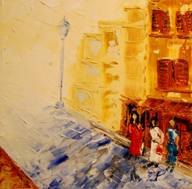 Peinture intitulée "Rue-de-la-vertu" par Serge Tujague, Œuvre d'art originale, Huile