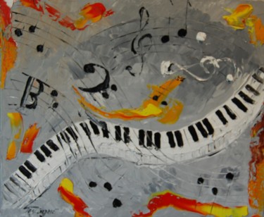 Peinture intitulée "Valse des clés" par Serge Tujague, Œuvre d'art originale