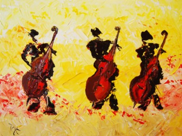 Peinture intitulée "Trio de contrebasse…" par Serge Tujague, Œuvre d'art originale