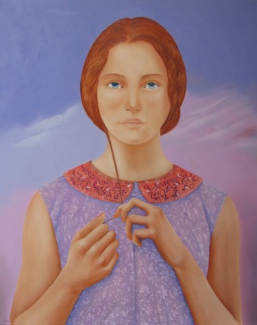 Painting titled "MARIE" by Serge Vanderhaegen, Original Artwork, Oil