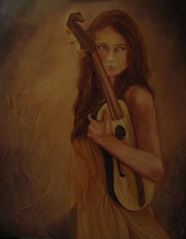Painting titled "SONGE MUSICAL" by Serge Vanderhaegen, Original Artwork, Oil