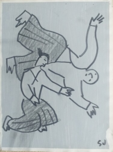 Drawing titled "Aikido" by Serge Voulouzan, Original Artwork, Marker