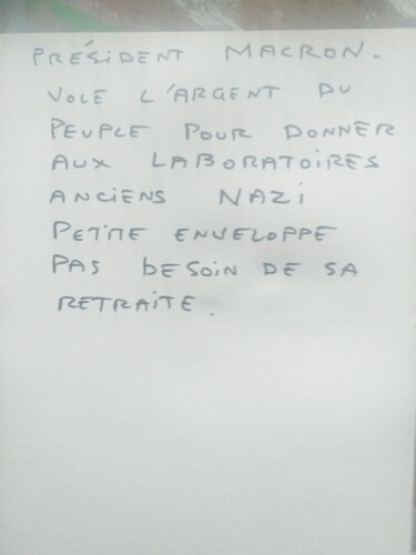Dessin intitulée "Macron" par Serge Voulouzan, Œuvre d'art originale, Carte à gratter