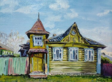 Painting titled "Кимры. ул. Московск…" by Serge Zaitsev, Original Artwork, Oil