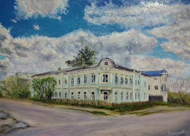 Painting titled ""Кимры. Дом Столяро…" by Serge Zaitsev, Original Artwork, Oil