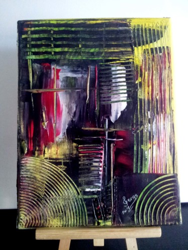 Painting titled "Abstraction" by Serge Assaf, Original Artwork, Oil