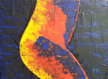 Malerei mit dem Titel "Cuerpo de fuego" von Serge Assaf, Original-Kunstwerk, Acryl