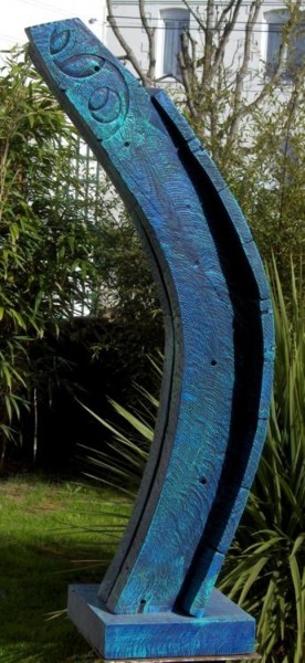 Sculpture intitulée "Bateau bleu Blue bo…" par Serge Boué - Kovacs, Œuvre d'art originale