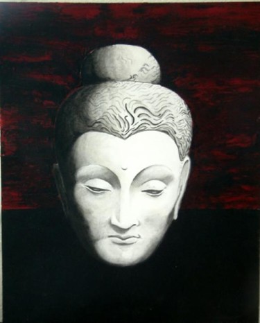 Peinture intitulée "Bouddha" par Serge Cabanel, Œuvre d'art originale, Huile