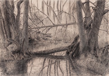 Σχέδιο με τίτλο "At the creek (У руч…" από Igor Sergeev, Αυθεντικά έργα τέχνης, Μολύβι