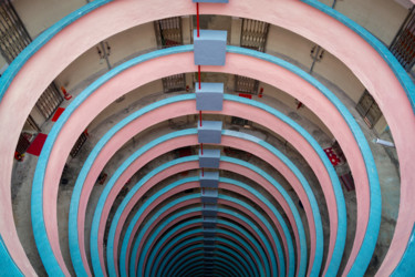 Fotografia intitolato "Pink & Blue Spiral…" da Serge Horta, Opera d'arte originale, Fotografia digitale