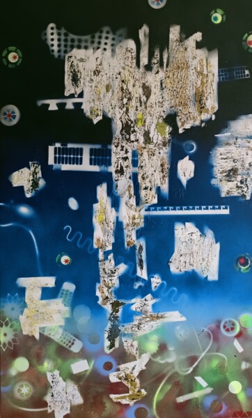 Картина под названием "Alien ship" - Sergei Andreev, Подлинное произведение искусства, Рисунок распылителем краски