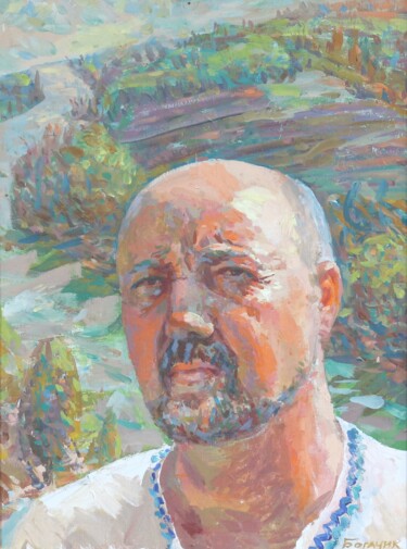 Painting titled "Автопортрет" by Sergei Bogachik, Original Artwork, Oil