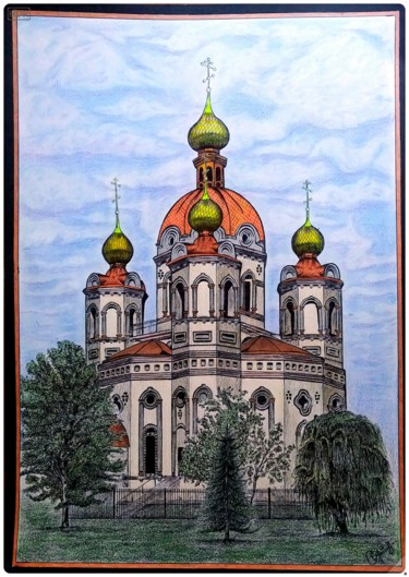 图画 标题为“Церковь” 由Сергей Бурдык, 原创艺术品, 铅笔