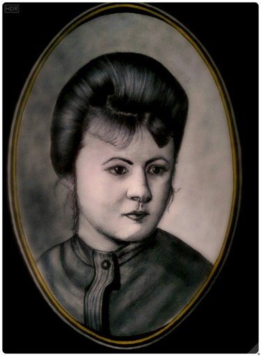 Disegno intitolato "Портрет" da Sergei Burdyk, Opera d'arte originale, Penna gel