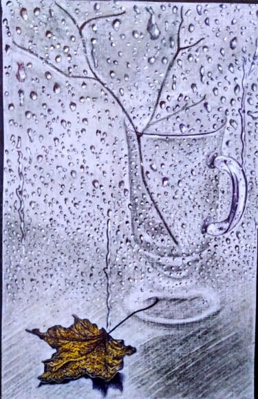 Рисунок под названием "Осень" - Сергей Бурдык, Подлинное произведение искусства, Шариковая ручка