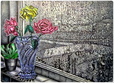 Рисунок под названием "Два життя" - Сергей Бурдык, Подлинное произведение искусства, Цветные карандаши