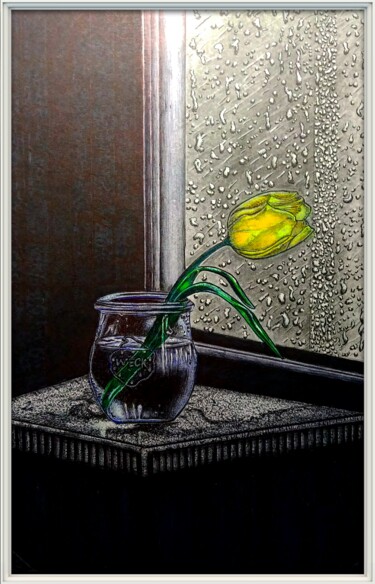 Desenho intitulada "Квітка Надії" por Sergei Burdyk, Obras de arte originais, Conté