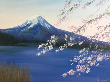 Pintura intitulada "Mountain Fuji" por Sergei Jermolajev, Obras de arte originais, Óleo