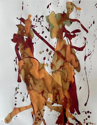 Painting titled "silhouettes" by Sergei Kozachenko, Original Artwork, Ink