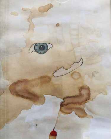Malerei mit dem Titel "Contemplation of th…" von Sergei Kozachenko, Original-Kunstwerk, Conté-Buntstifte