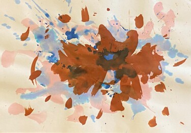 Peinture intitulée "Flower ink" par Sergei Kozachenko, Œuvre d'art originale, Tempera