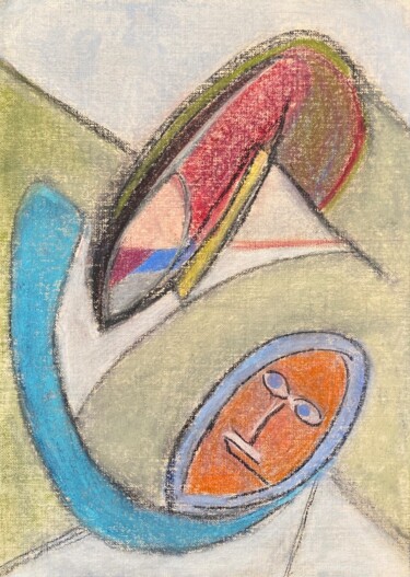 Schilderij getiteld "oMan" door Sergei Kozachenko, Origineel Kunstwerk, Pastel