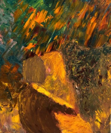 Pittura intitolato "Autumn kiss" da Sergei Kozachenko, Opera d'arte originale, Olio