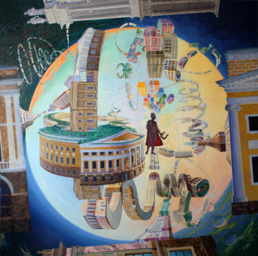Peinture intitulée "Triumph of Apollo" par Sergei Krupkin, Œuvre d'art originale, Huile